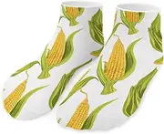 [QMNVBDS] Corn on The Cob Image Socks Ankle Length Socks Casual Short Socks for Women Men Low Cut Sports Socks Running Socks No Show Socks Ankle Socks Athletic Socks Workout Socks, Style, One Size