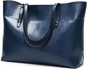 [CXSNB] Women's Handbags & Shoulder Bags Large Capacity Tote Bag Oil Wax Skin Leather Leisure Retro Bag with Zippers Pockets Compartments for Shopping Travel Work School