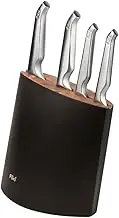 Furi Pro Angular Knife Block Set 5 Pc, Stylish Black Knife Block With Four Premium Knives For A Superior Cutting Performance, Stainless Steel Blades, Ergonomic Reverse-Wedge, Anti-Fatigue Handle