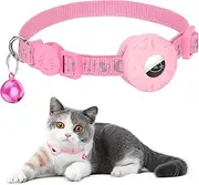 Airtag Cat Collar - Reflective With Safety Buckle and Waterproof Holder, 3/8" Width, GPS Tracker Compatible With Apple Airtag for Kitten