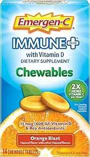Emergen-C Immune+ Dietary Supplement (Orange Blast Flavor, 14-Count Chewables)