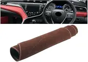 Car Dashboard Cover Dash Mat for Toy&OTA for Camry for XV70 2018 2019 2020 2021 2022 2023 Car Dashboard Cover Avoid Light Pads Sun Shade Mats Case Carpets(B RHD with HUD Brown)