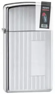 Zippo 1615 ribbon high polish chrome Lighter + FLINT PACK