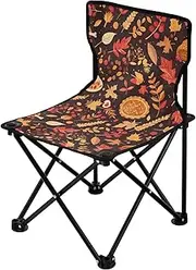 miaozhen Autumn Cake Turkey Fall Leaves Packable Backpacking Camp Chair Ultra-Lightweight Portable Chair Carry Bag Included