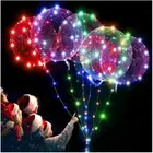 10 Pack LED Light Up 20Inch Helium Balloons Glow Bubble With String Party Decor