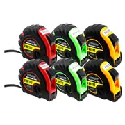 6x Tape Measure 8m Metric Medalist® 6pc H/Duty Rubber Grip Triple Blade Stop Med