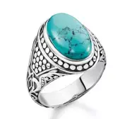 THOMAS SABO Damen Ring Rebel at Heart Sterling silber türkis 925 Gr 54 NEU