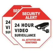 2 Pack 10x10 Inch Security Camera Sign 24HR Video Surveillance Octagon Shape