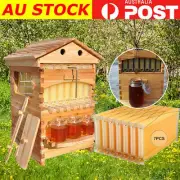Auto Seep Full Set 7PCS Beehive Honey Hive Frame +Cedarwood Beekeeping Brood Box