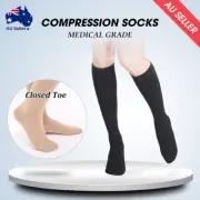 Support 20-30 mmHg Compression Socks Men Women Travel Flight Comfort Knee High