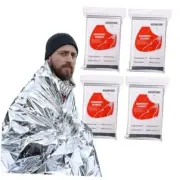 4 Pack Emergency Mylar Blanket, Space Blanket Survival kit Camping Blanket