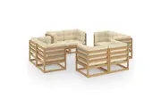 8 Piece Garden Lounge Set with Cushions Solid Pinewood vidaXL