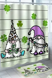 Happy St Patricks day and Easter Gnome and Dwarf Shower Curtain
