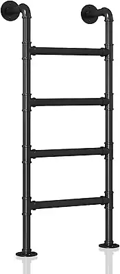 4.8FT Wall Mounted Metal Step Ladder for Home Loft, Height Entrance Egress Ladde