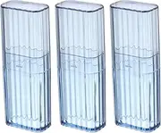 3 Pieces Portable Cotton Swab Holder Mini Dental Floss Storage Box Travel Cotton Swab Case Floss Pick Dispenser Travel Storage Case for Floss Sticks Cotton Swabs Hair Accessories, Clear-Blue