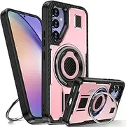 Tuvror Samsung Galaxy A54 5G / 4G Case with Kickstand [360° Rotating Ring and Kickstand] Heavy Duty Shockproof Protective Case for Samsung A54 Pink