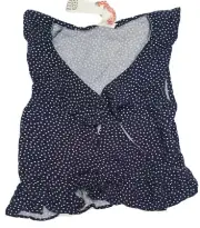 NEW SEED HERITAGE TEEN Girls Top Size 8 Years Blue Spots with Ruffles RR$49.95
