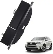 Cargo Cover Black Privacy Screen Retractable Trunk Tonneau Cover Luggage Shield Shade Cargo Cover for Highlander 2014-2019