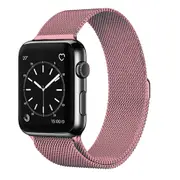 For Apple Watch 8 /7 /SE /6 /5 /4 /3 /2 /1 Ultra Milanese Stainless Steel Loop Strap Wrist Band (38mm 40mm 41mm - Rose Gold)