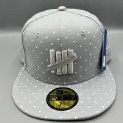 Undefeated Hat Men 7 1/2 Gray Polka Dots 59Fifty New Era Fitted Cap New