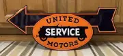 United Service Motors Metal Sign Garage Vintage Style Wall Decor Tools Oil Bar