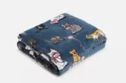 New Vera Bradley Cat’s Meow Throw Blanket Cat Kitten Blue Soft Plush 80” X 50”