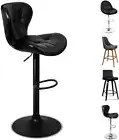 Bar Stool 2Pcs Adjustable Kitchen Stools Luna Swivel Counter Barstools Black Din