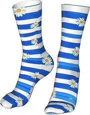 [CSIVKEJ] Crew Socks Comfort Casual Athletic Multi Design Socks For Women Men, Flower 20, One Size, Flower 20, One size