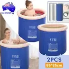 2X 85CM Portable Bath Folding Bathtub Inflatable Cold Therapy Hot-Tub Spa Bucket