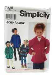 Simplicity Sewing Pattern 7308 Coat Jacket Child Girls Size 5-8