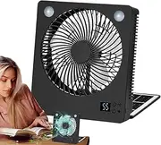 Solar Outdoor Fan - Portable Solar Fan Camping Supplies | Battery Operated Folding Quiet Cool Gadgets with Lights for Home, Tent, Outdoor Camping, Power Outage, Travel