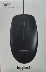 Black Colour Logitech B100 Wired and USB Mouse