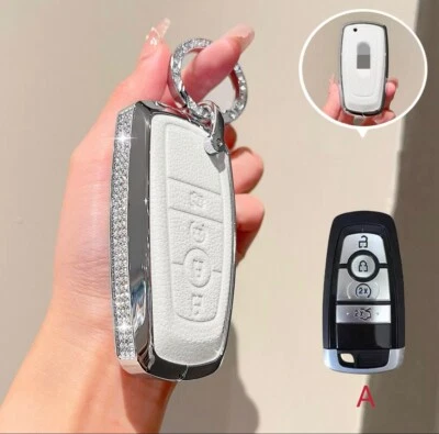 Leather Key Fob Cover Case for Lincoln Corsair Aviator