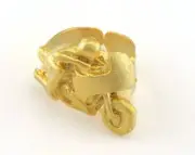 Motorcycles Adjustable Ring Matte Gold Plated Brass (17.5mm 7US inner size) 3223