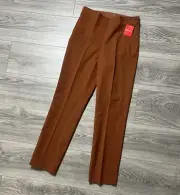 Spanx On The Go Ankle Slim Straight Trousers Pants 20365R Bronze Glow Brown M