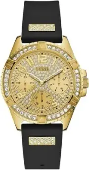 Guess Gold-Tone Stainless Steel Crystal Encrusted Dial Women's Watch U1160L1