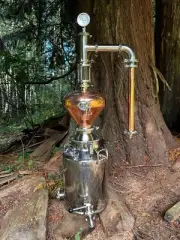 Copper Alembic Style Still 2" inch Pot Still with whiskey helmet & bubble plate