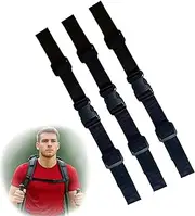 Chest Strap Backpack, Bag Strap, Pack of 3 Black Adjustable Chest Strap Backpack Children, with Quick Release Buckle, Backpack Chest Strap, Webbing Strap for Jogging, Hiking, Travel
