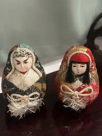 在飛比找樂天市場購物網優惠-日本回流 姬達摩 西陣織 昭和時期 日本娃娃 人形 置物
