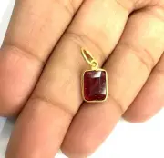 Natural Ruby Charm & Necklace 18k Solid Yellow Gold Charm Or Bracelet