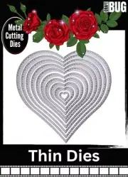 CRAFTBUG CUTTING DIES CUT EMBOSS & STENCIL THIN DIES ~NESTING HEARTS 10 DIES A17