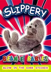 SLIPPERY, GLOW IN THE DARK STICKER, BEANIE BABIES CARD SERIES 4, YEAR 1999