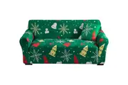 Christmas Stretch Sofa Cover Lounge Slipcover Protector Couch Cover Pet Dog Cat Proof Slipcover Non Slip Furniture Protector-Green Christmas Gift design