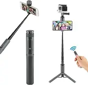 Velbon AMZCVSMSGM 4907990502063 Smartphone/Camera Tripod, Coleman Selfie Multi Stand, Gun Metallic, Wireless Remote Control Included, Camera Screw, Compatible with iPhone and Android, Selfie Stick