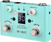 LOST TEMPO Effect Pedal Drum & Looper Effector 2-in-1 Looper & Drum Footswitch Looper Pedal Looper Guitar Pedal 30 Drums & 4 Loops High Precision Tuner