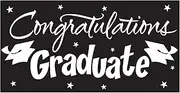 Creative Converting Gigantic Greetings Black Congratulations Graduates Giant Banner, One Size