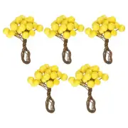 50 Pcs 10mm Artificial Berry Artificial Holly Berries with Wire Stems Yellow