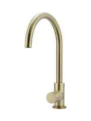 Meir Round Gooseneck Kitchen Mixer Tap with Pinless Handle - PVD Tiger Bronze