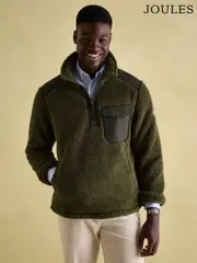 Joules Billy Green Quarter Zip Borg Fleece Sweatshirt (223483) | $161