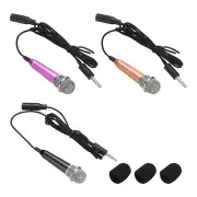3Pcs Mini Microphone, Mic Tiny Microphone Sponge Cover Black/Gold/Hot Pink